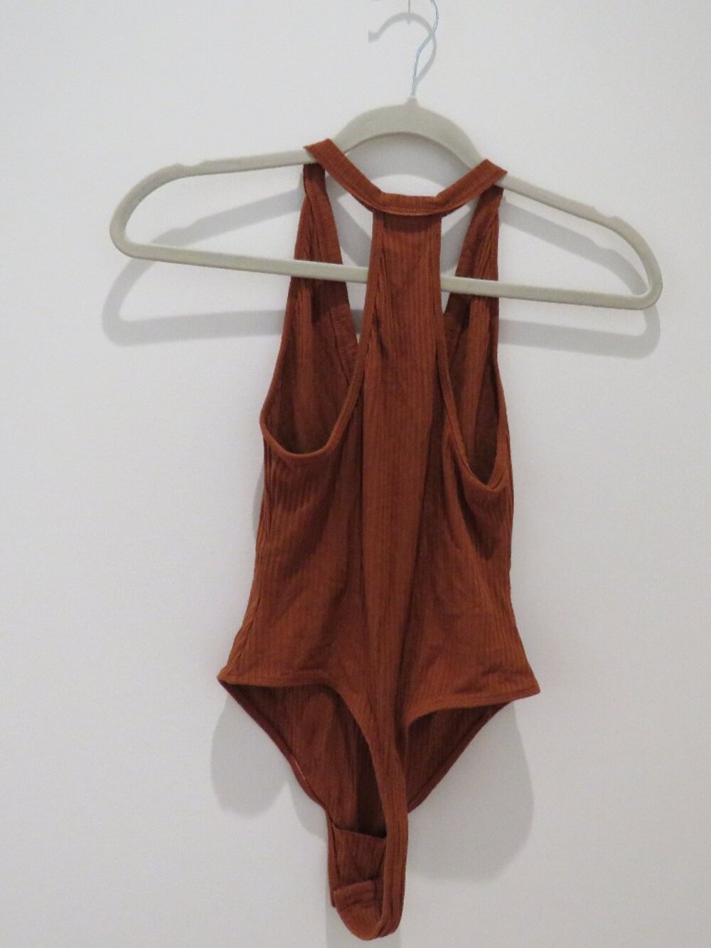 INTIMATELY FREE PEOPLE Speed Dial Bodysuit Bronze Brown Ribbed Small Minimalist - Picture 9 of 13